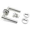 Wholesale Price Stainless Steel Modern Simple Door Handle Double Side Solid Straight Lever Round On Rose