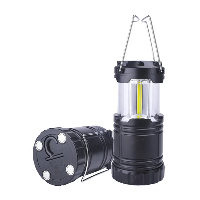 Amazon hot sale COB ultra bright outdoor portable hanging collapsible led camping light with magnetic base and hook