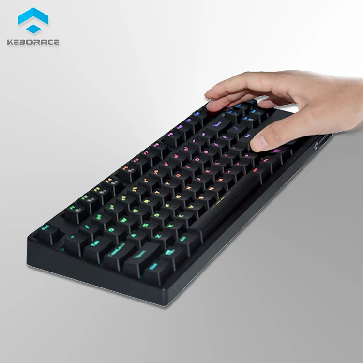 

Black/Blue/Red/Brown Switch Customized RGB Backlight Mechanical Game Keyboard HGK104, Black/white