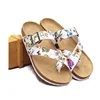 2019 Summer Slippers for Woman Floral Design Beach Slipper PU Patch Cork Sole Slipper