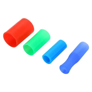 Image of Food Grade Flexible Cheap Straw Cap Silicone Tips Cover Fit for 6mm 8mm 12mm Diameter Stainless Steel Straw