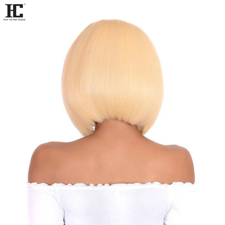 

Top Quality Virgin Brazilian Hair Lace Front Woman Wig #613 Straight Bob Human Hair Wig, 613