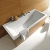 Rectangular Built-in Acrylic Bath Tub with Water Drain and Overflow