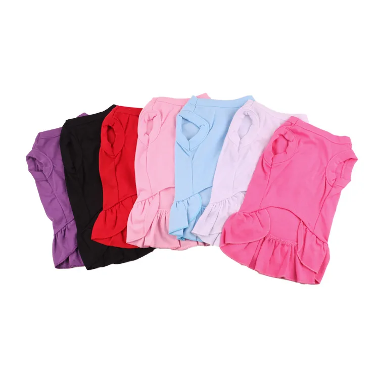 

Wholesale Summer Plain Dog Vest Dresses Dog Clothes Shirt, Multi
