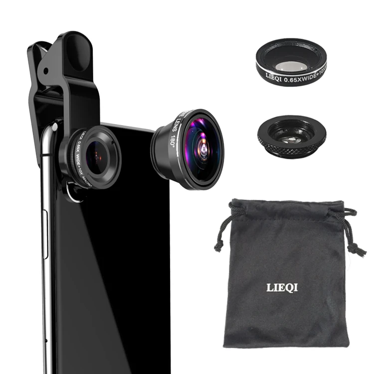 

LIEQI Cell Phone 3 In 1 Camera Lens For Iphone X XS MAX