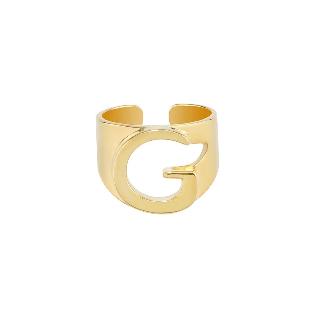 

Free Worldwide Shipping Fashion Brass Material Gold Plated Letter Alphabet Initial G Rings