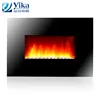 32" Black Realistic Electric Fireplace, Wall Mounted Fire, Log Effect, Bracket and Remote Control Included