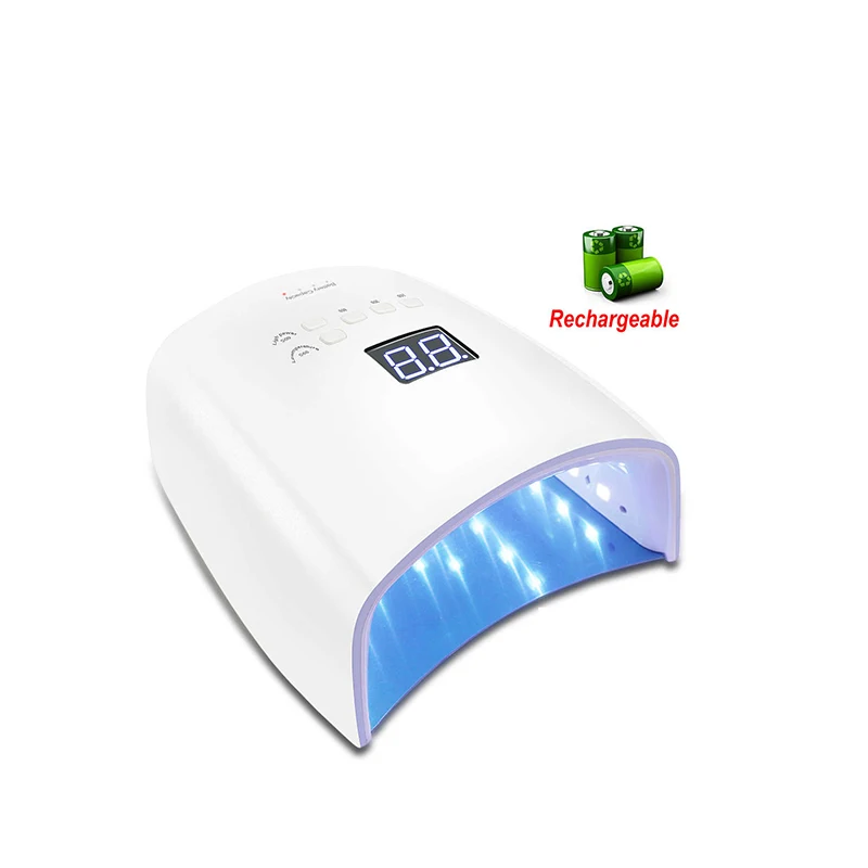 

Portable 48W Nail Dryer UV LED Manicure Tool Curing Nail Gel Machine Cordless led nail lamp, White