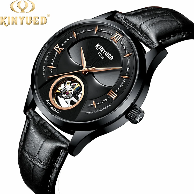 

KINYUED men stainless steel case back china factory price wholesale OEM mens automatic watch, N/a