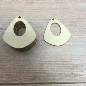 laser cut wood teardrop earring wood earring custom jewelry making supplies