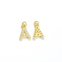 

Gold & Platinum Plated CZ Micro Pave Findings Letter A Pendant Charm Alphabet Letter Charms For Necklace Bracelet Jewelry Making