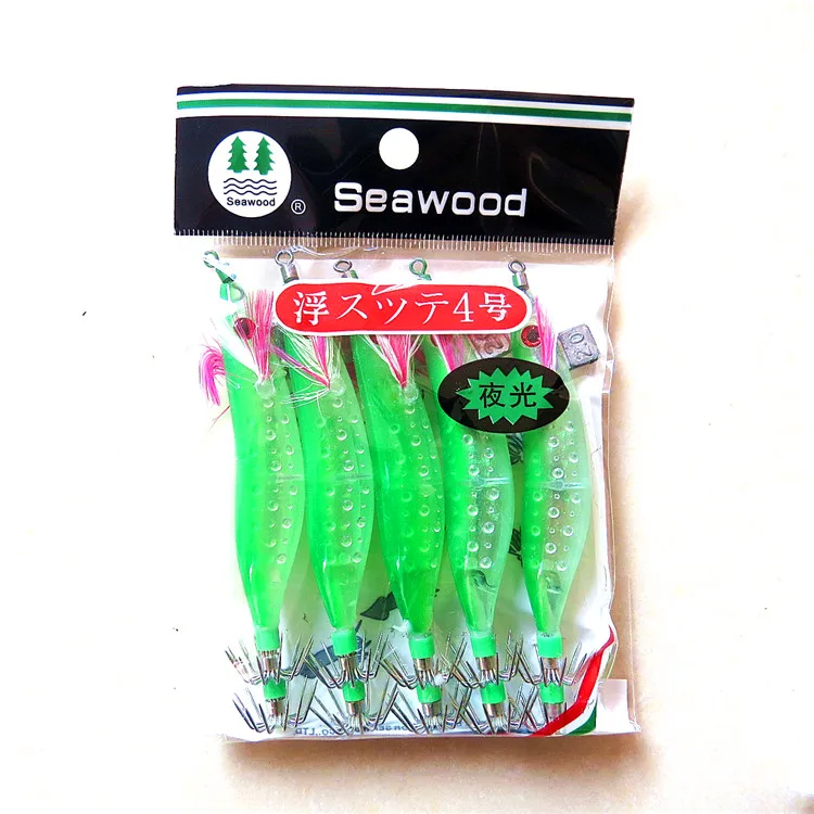 
green blue red orange banana shape luminous squid jigs squid hooks in indonesia and malaysia market 