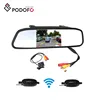 Podofo 4.3" Digital LCD Car Rearview Mirror Monitor + Waterproof Backup Camera + Wireless Parking Assistance System
