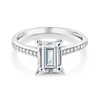 Custom 6x8mm 2carat emerald cut moissanite 18k genuine solid white gold wedding ring