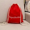 Wholesale Cheap Eco Calico Cotton String Canvas Drawstring Bag