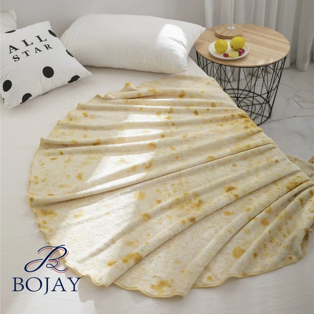 

Bojay Retail Comfortable Flannel Burrito for Home Decor Best Sale Mexican Style Throw Blanket 180cm Diameter