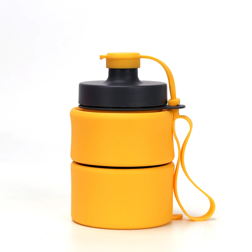 

RYHX Wholesale Outdoor Collapsible Silicone Squeeze Foldable Sports Water Bottle, Customer requestments