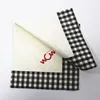 white background black stripe clathrate paper napkins