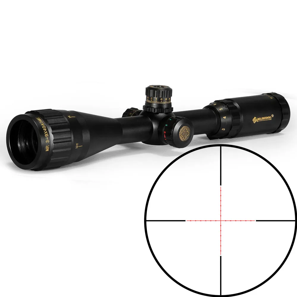 

Marcool 3-9 X 40 Scope Red Green Illuminated Reticle Rifle Scopes Sniper Tactical Long Range Gun Scope Sight