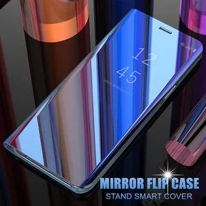 For Samsung Galaxy A3 A5 A7 J3 J5 J7 2017 EU Luxury Plastic Clear View Smart Mirror flip Case For J2 Prime Stand Leather Cover