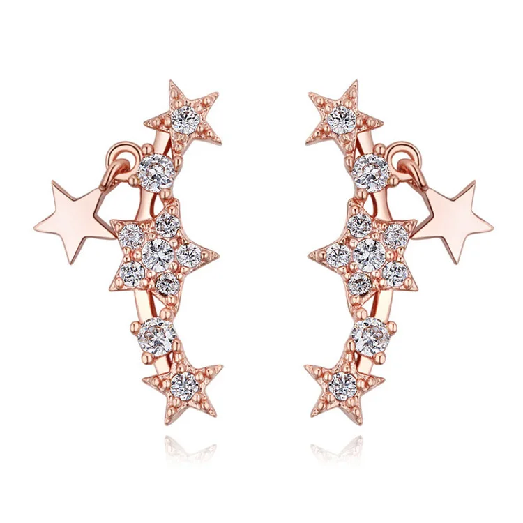 

Star Romance 925 Silver Needles Earrings For Women 2019, Rose gold;platinum;champagne