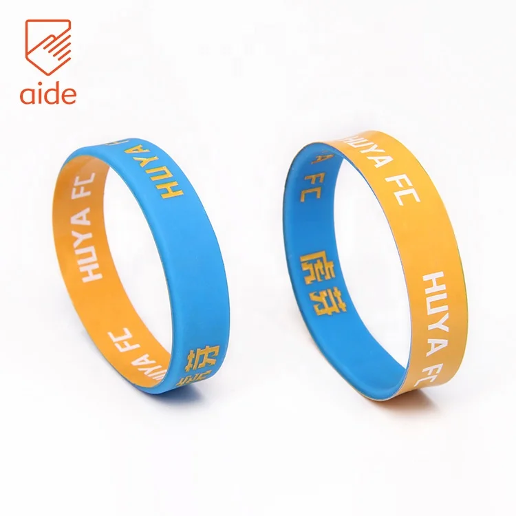 

Free Sample Custom Double-sided Logo Printing Alert Wristband Personalized Silicone Bracelets, Pantone colors
