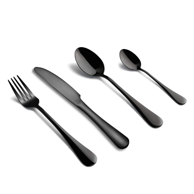 

Restaurant Black Stainless Steel Cutlery Flatware Silverware set for Wedding, Silver/gold/rose gold/rainbow/black