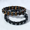 2019 Fashion Double Layers Elastic Rope Bead Bracelet Black Hematite With Natural Bead Bracelet For Men