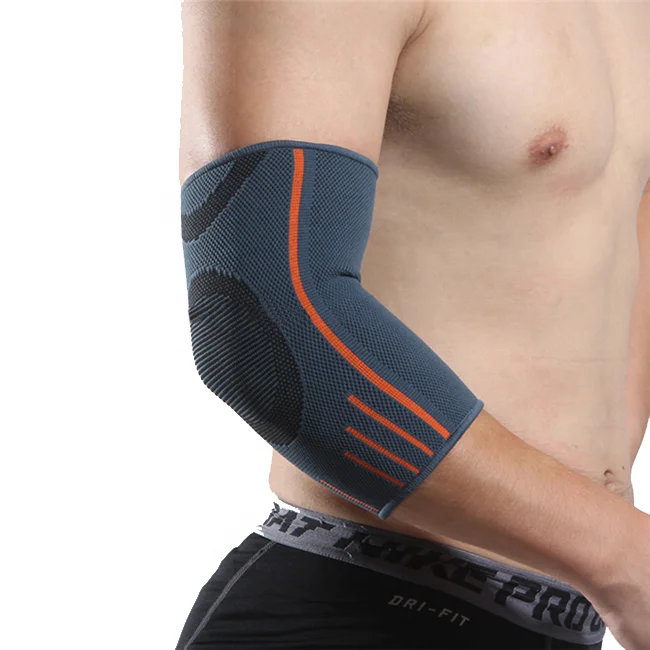 

Gym Cycling Athletic Tennis Elbow Brace Compression Support Sleeve, Gray, blue