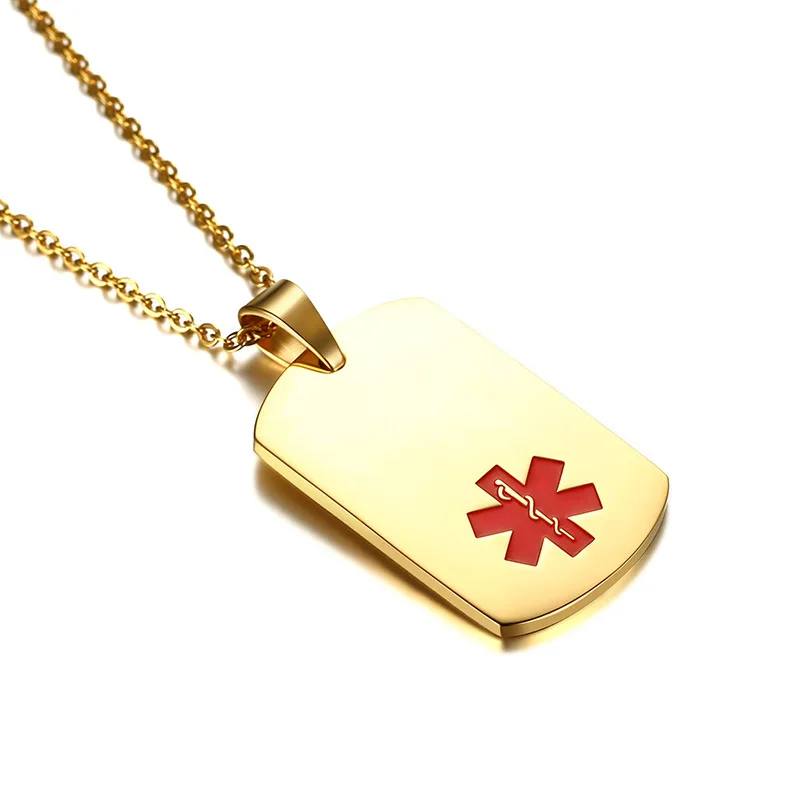 

316L stainless steel medical necklace dog tags necklace