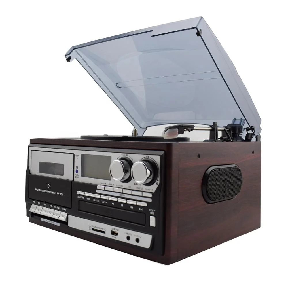 
Multi turntable player&vinyl player with CD Player/USB/SD Record/AUX Input/Radio/Cassette 