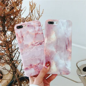 2019 new innovative products custom made various print soft tpu iml phone case pink marble case for Iphone 7,8