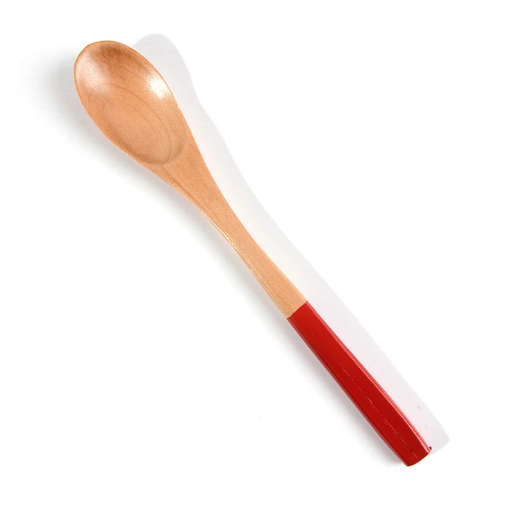 

Factory wholesale eco durable wooden flat small spoon in bulk, Nature color/customized