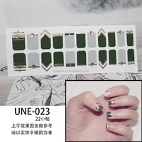 

UNE20-29 Nail Art Bulk FUll Cover Gel Nail Wraps Gel Nail Sticker French