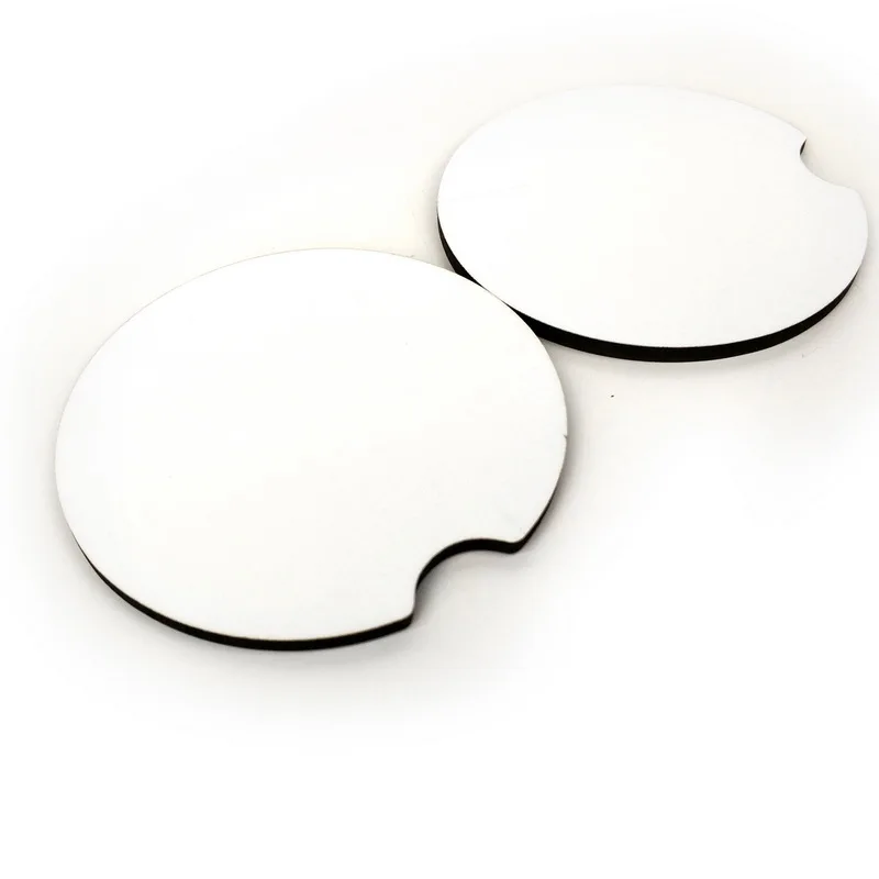 

Factory Wholesale Sublimatoin Blank Car Cup Holder Coasters, Gloss white or matt white