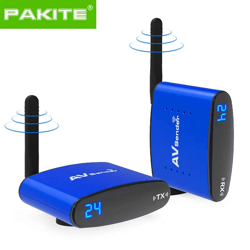 

5.8GHz 200m Wireless AV Transmitter Receiver with IR remote extender AV Sender Lowest Price High Quality PAT-535, Blue