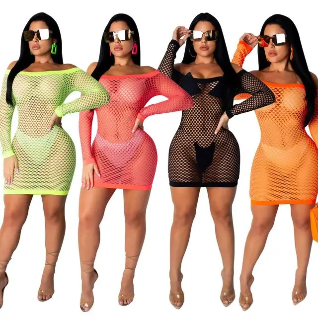 

2019 New design sexy sheer mesh mini bandage dress wholesale