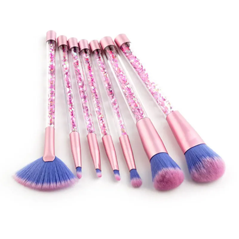 

glitter professional cosmetics makeup brush set private label custom logo your own brand mermaid vegan, Black