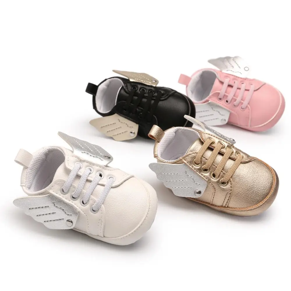 

Wholesale cute angel wing baby girls sofe sole leather baby girls shoes