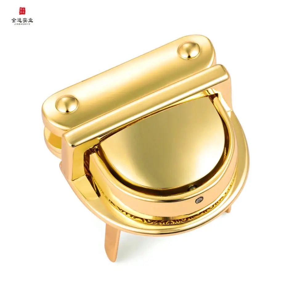 

30mm*31mm fashion custom made factory sale push lock for handbags, Gold .could be customized