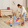Wooden Pet Baby Pine Playpen With Gate Game Fence Kids Play Zone