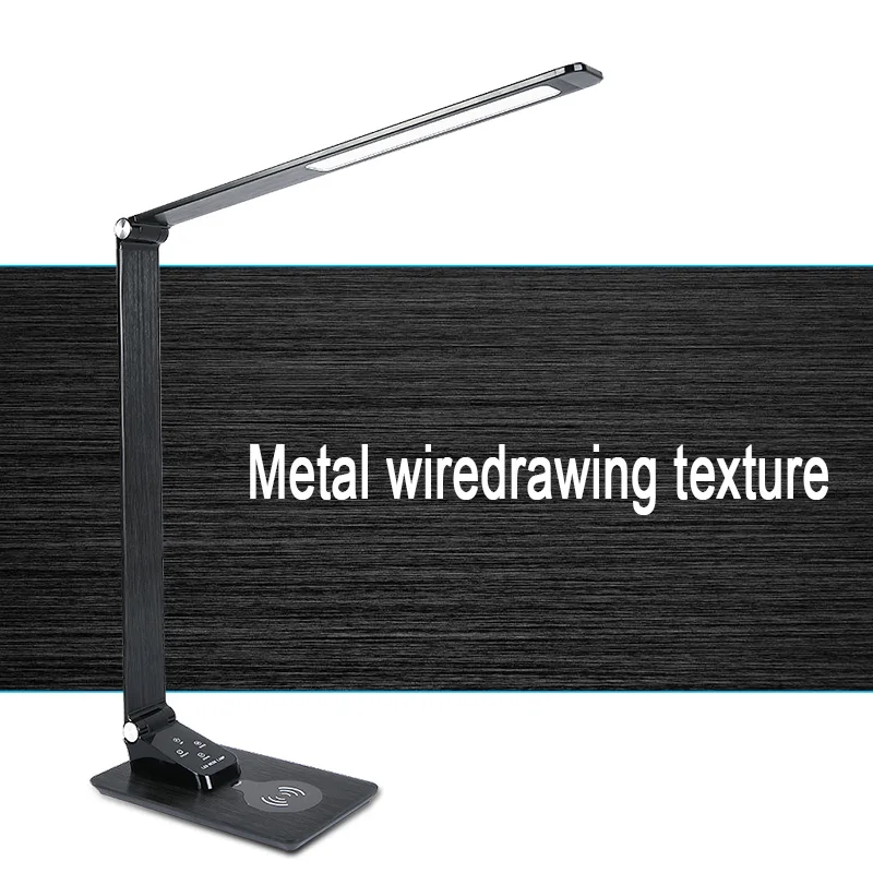 
Amazon 2019 portable modern office usb charger lamp hotel reading led table desk lamp with phone wireless charge 