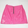 Wholesale painted bright pink lady skirt women leather skirts