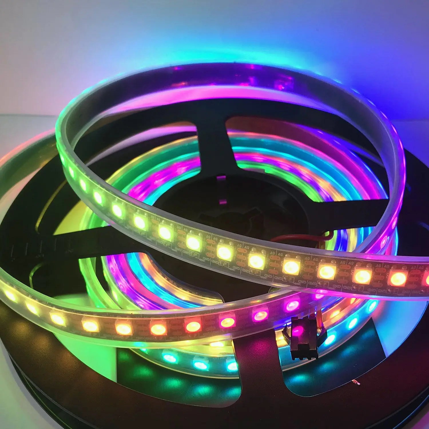 Individually addressable 1m 4m 5m waterproof  ip67 rgbw artnet led strep light 72 led/m 5v sk6812 ws2812b led lights strip 5050