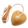 new product handmade natural heart shape bamboo wired mouse for lovers