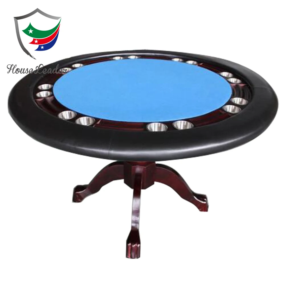 
Luxury 52 inch Professional Round Poker Table with Solid Wooden Leg 