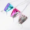 Factory wholesale reversibale Sequins coin bag Small Cute Mermaid Shaped minimalist wallet for children