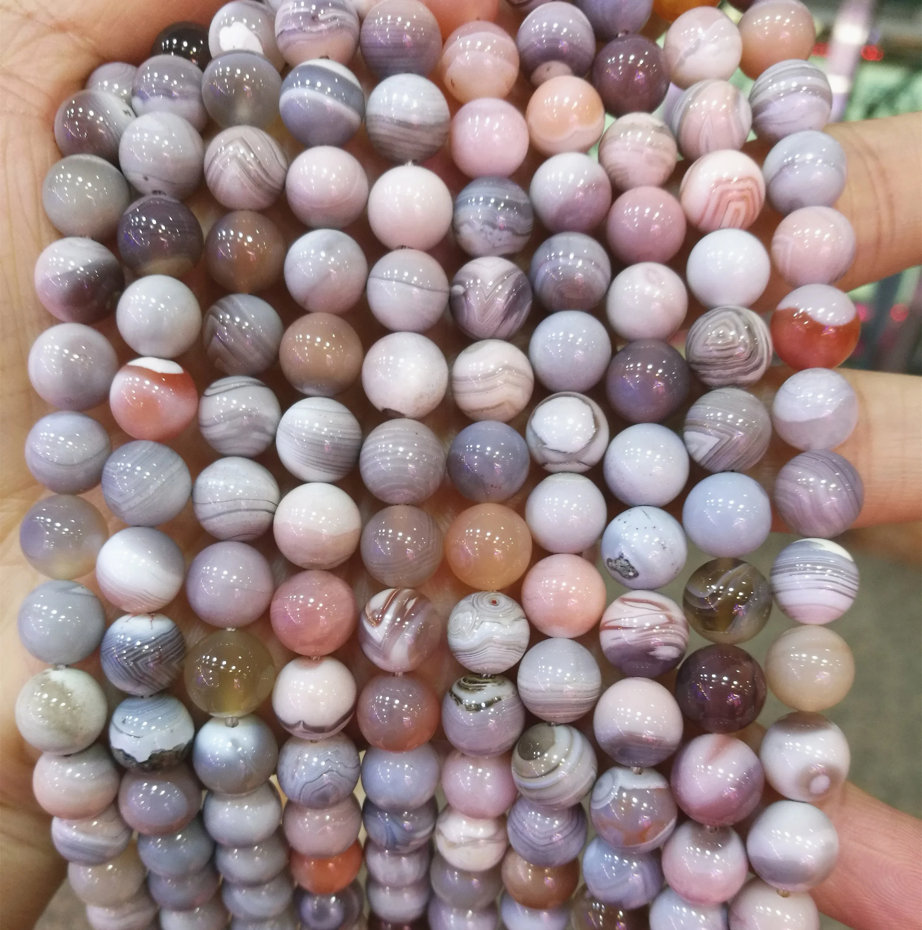 

Natural Pink Botswana Agate Beads For Sale
