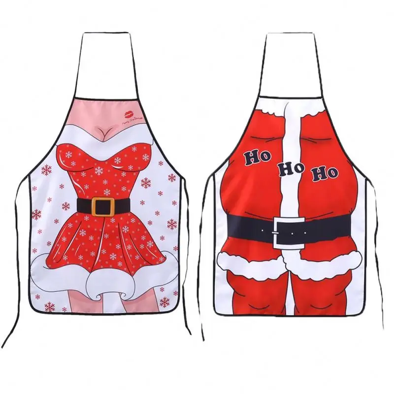 

factory direct Christmas Aprons Adult Santa Claus Aprons Kitchen Cleaning Tool Women and Men Dinner Party Apron Kitchen Gadgets, Multi color