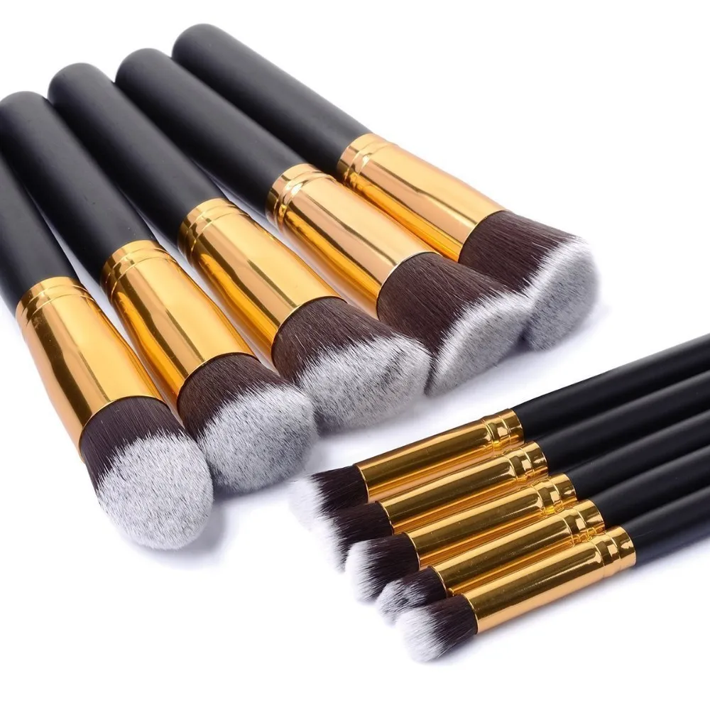 

Yaeshii 10 Pcs Superior Professional Soft Cosmetics Make Up Set Kabuki Kit Makeup Brushes, Customized color